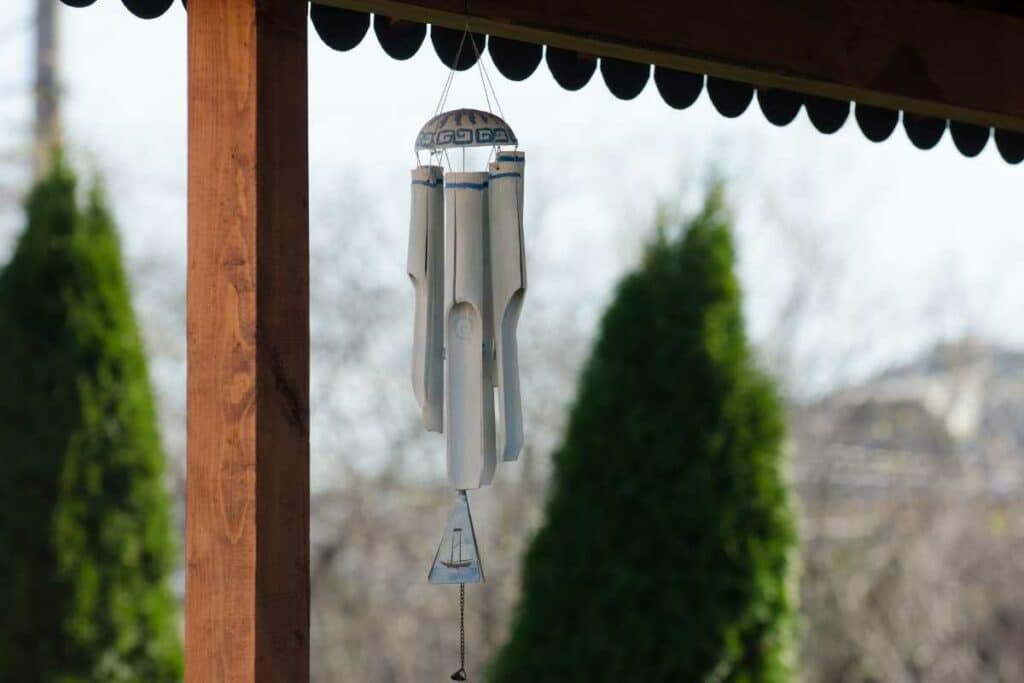 Wind chimes on porch