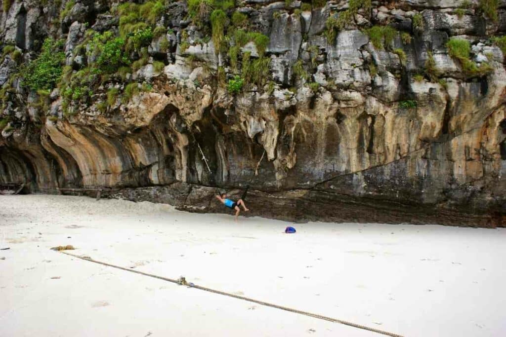 hammock on rocks