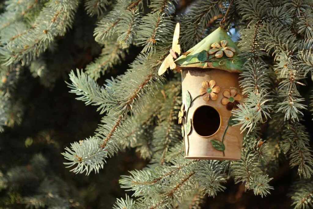 Circular bird table with Pillars