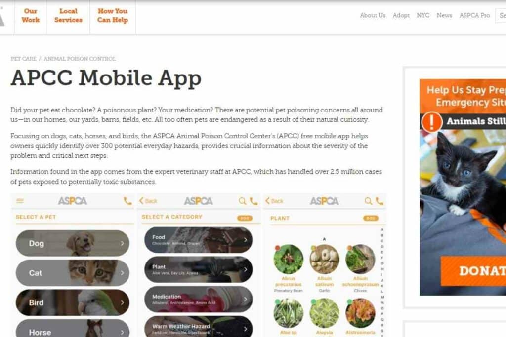 Animal poision control center app