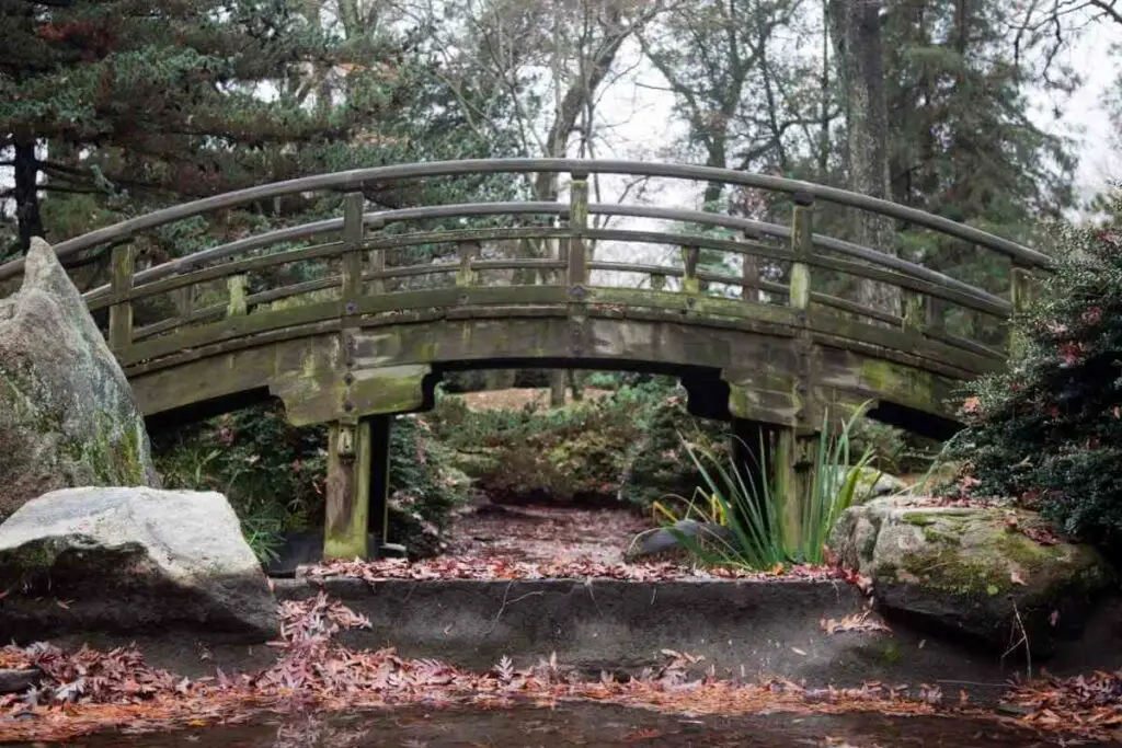 Japanese Garden Have concrete Bridges