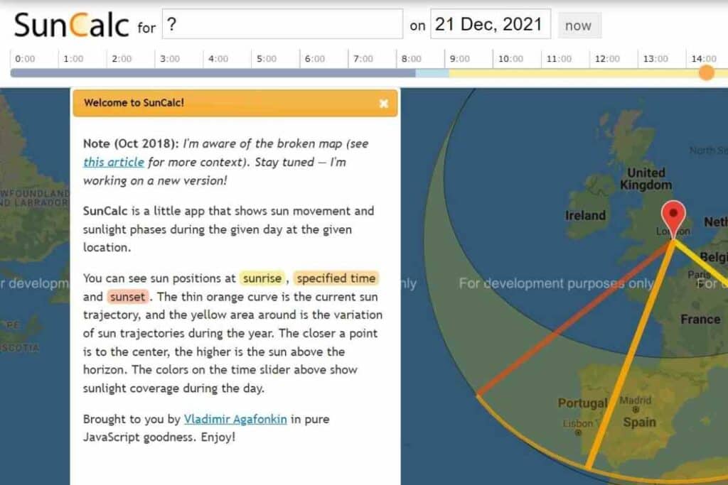 SunCalc free gardening app for sunlight