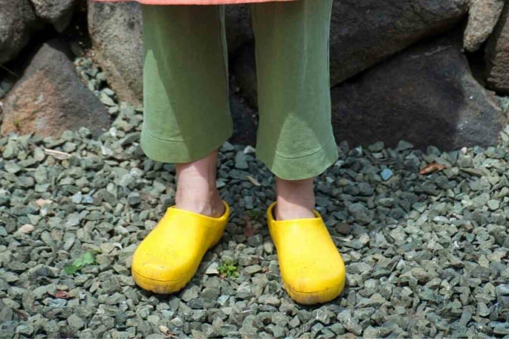 Gardening in clogs