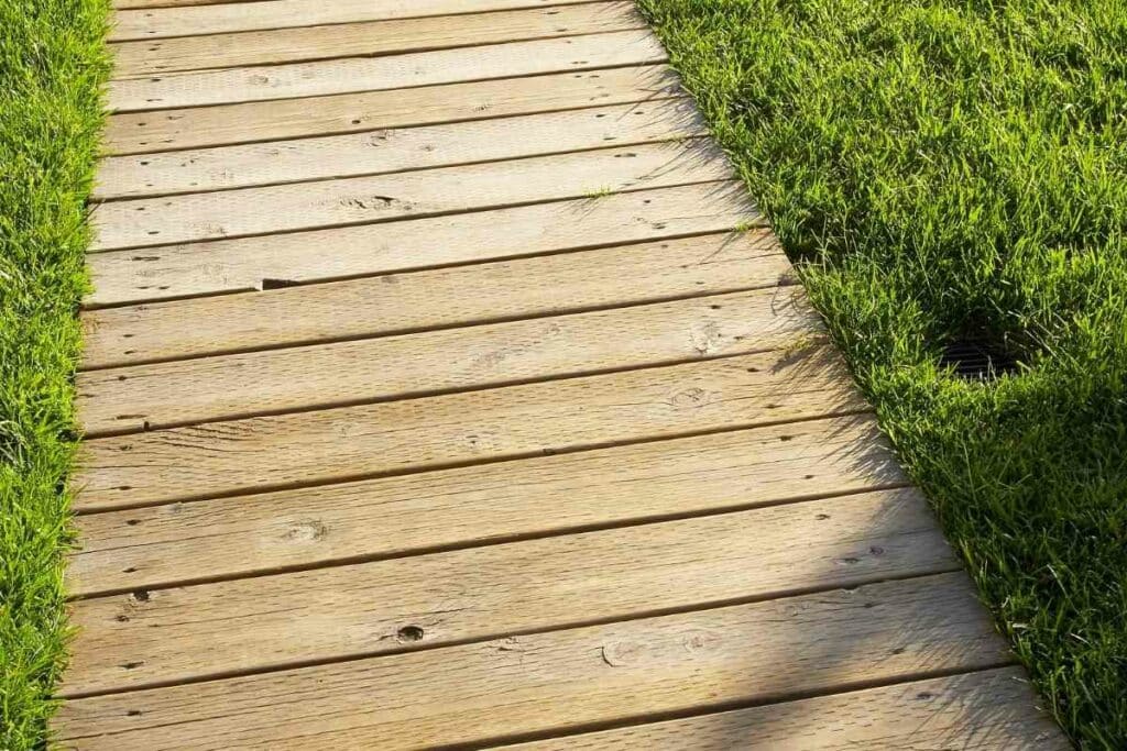 Wooden pathway for garden