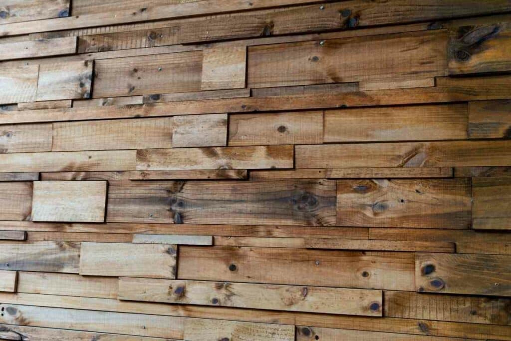 Simple wooden outdoor wall decor design