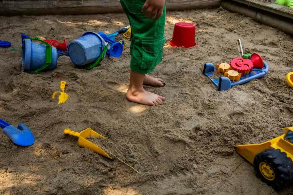 Removing the toys from sandbox when cleaning