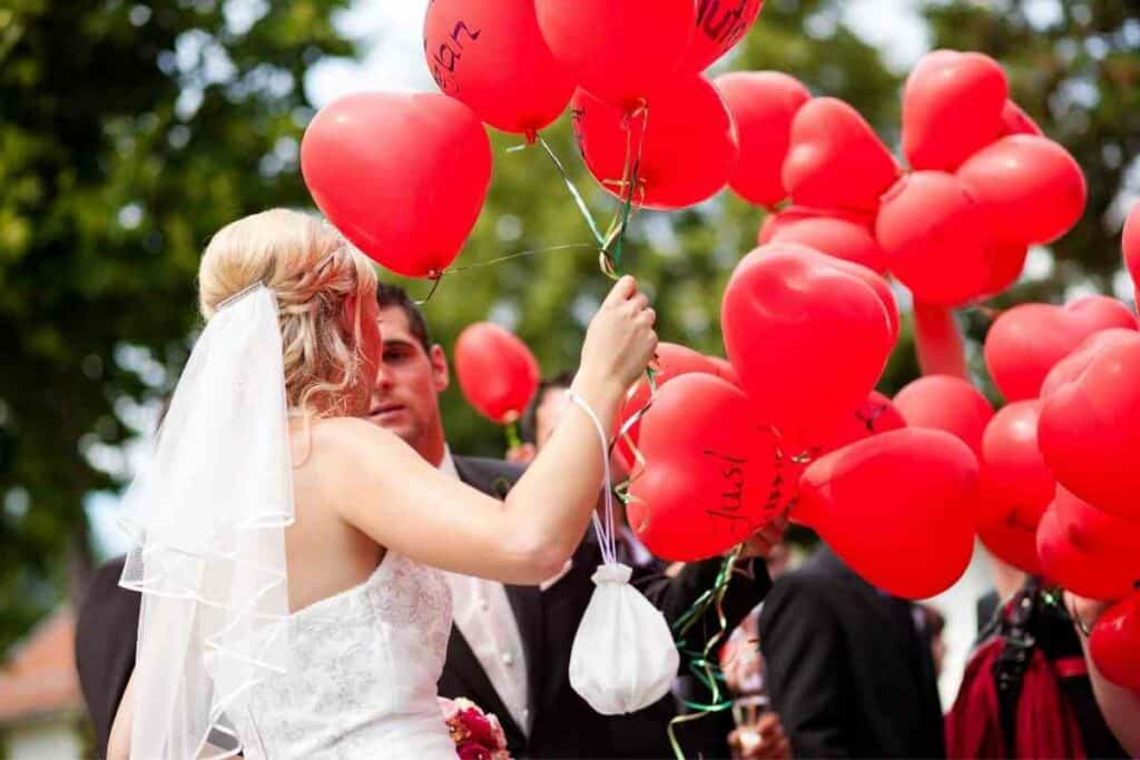 Wedding red balloons