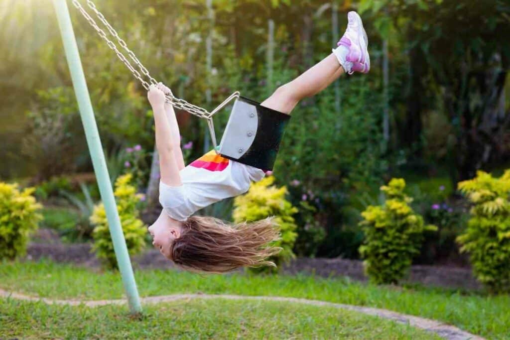 material under a swing set