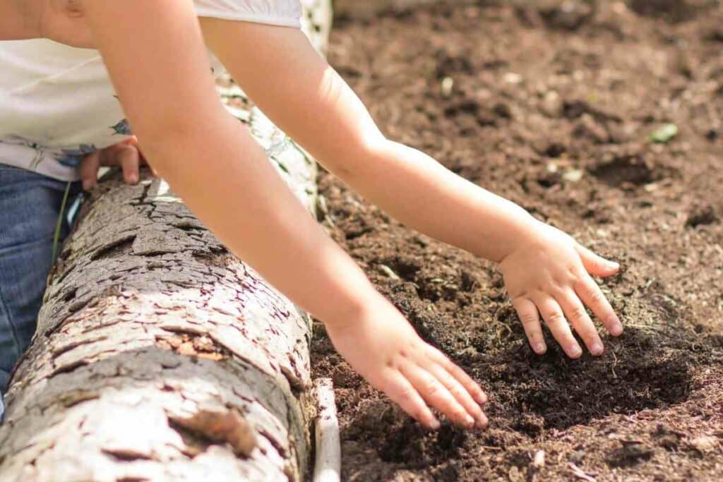 Playing and eating Potting Soil