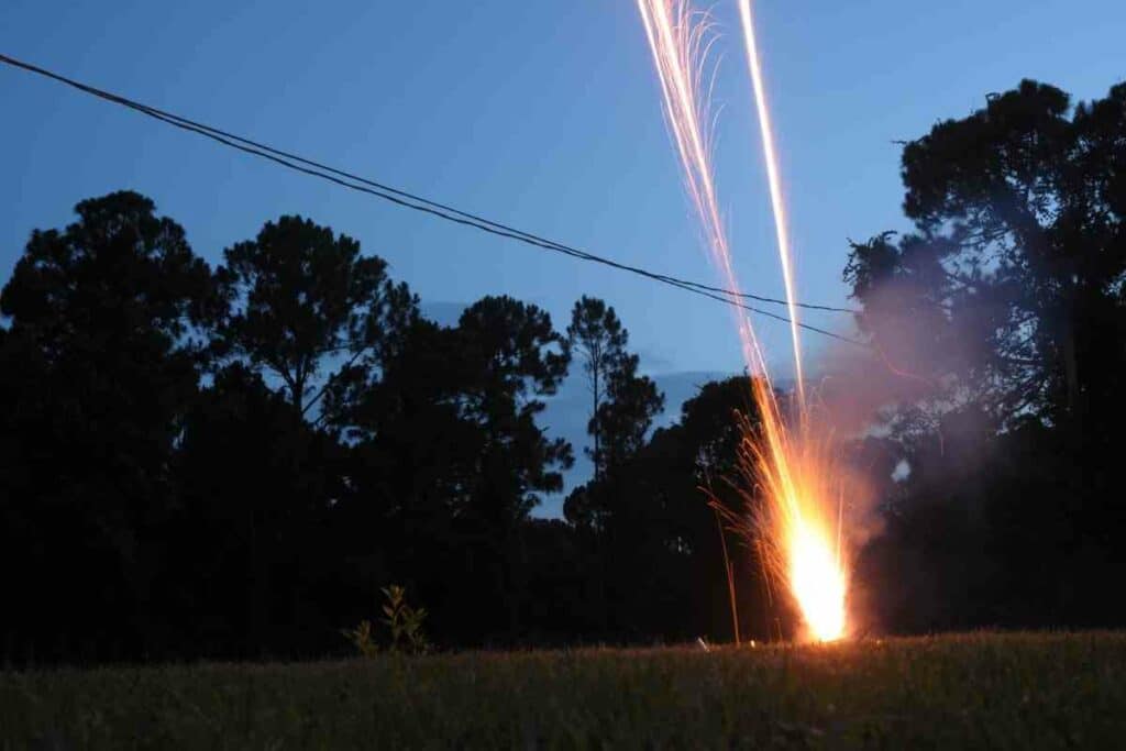 Risky Fireworks in a small backyard