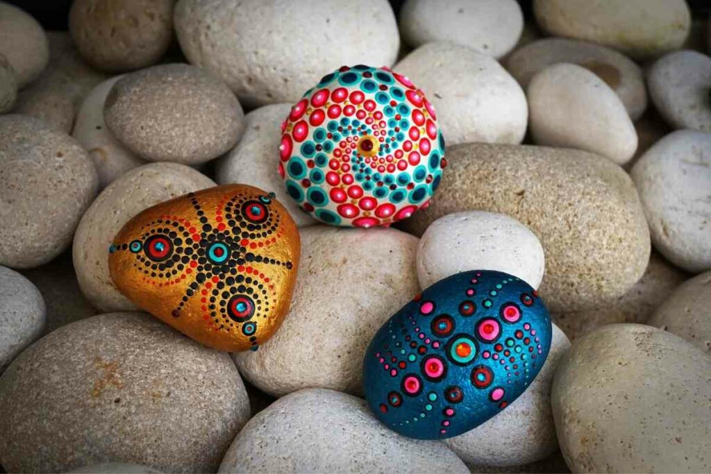Nice design for garden rocks painting