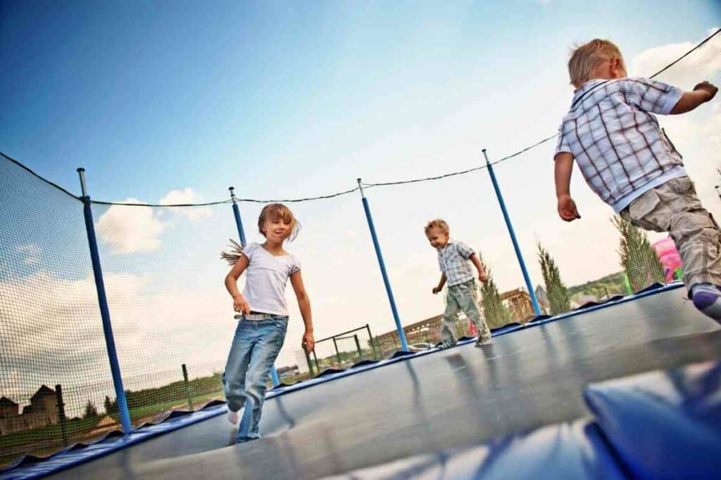 Anchor down a trampoline guide