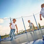 Anchor down a trampoline guide