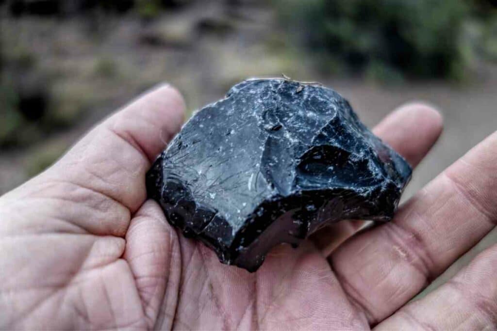 Obsidian valuable rock