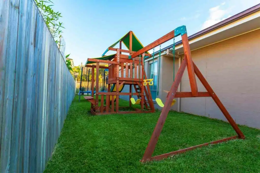 Having fun with outdoor playset