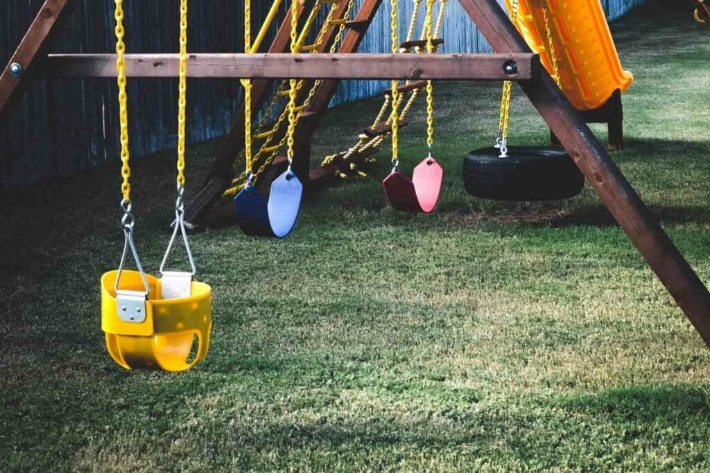 Replacing metal parts on wooden swing set