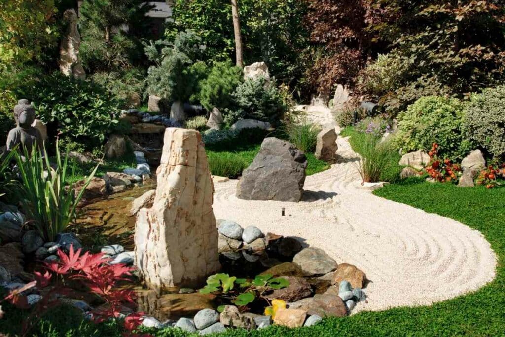 Zen garden rocks design