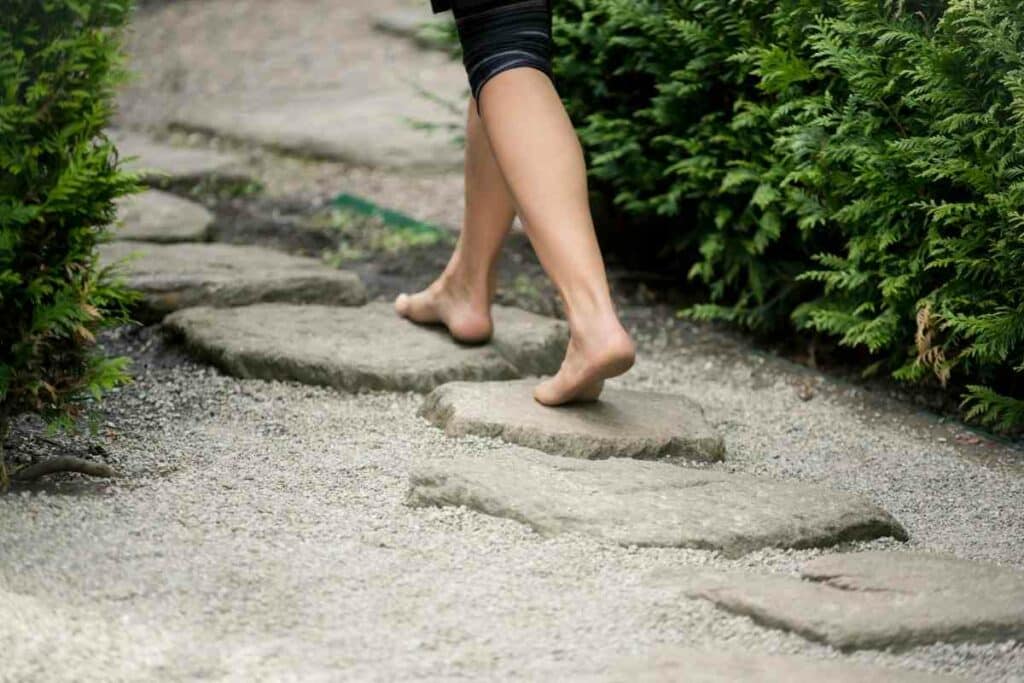 Mosaic stepping stones for backyard