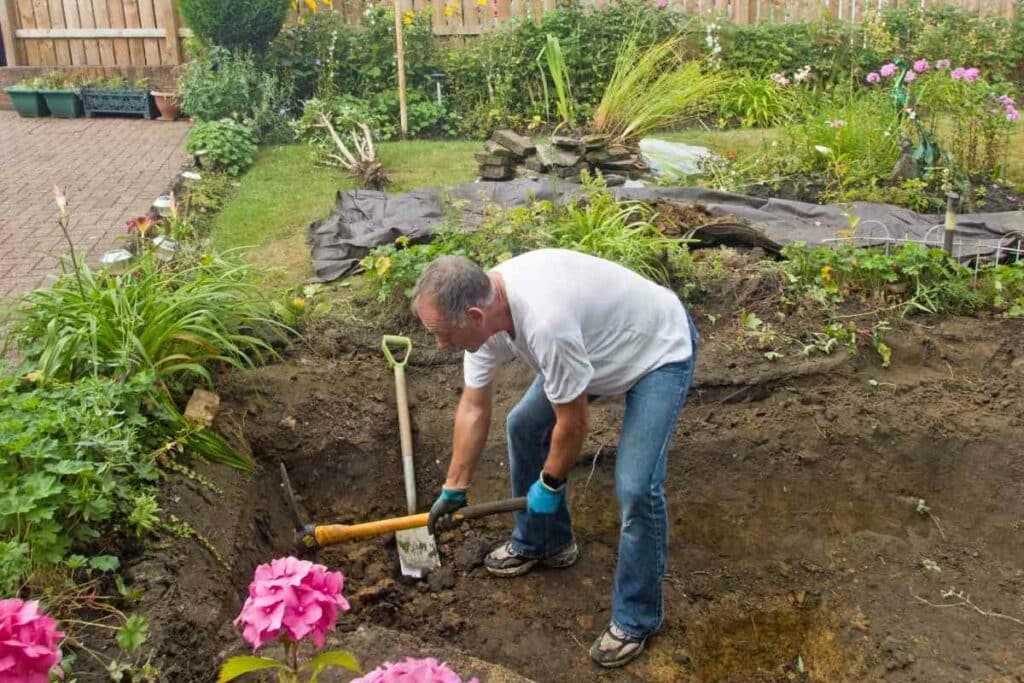 Digging pond hole