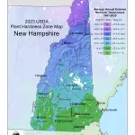 2023 USDA plant hardiness zones map information for New Hampshire