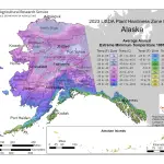 2023 USDA plant hardiness zones map information for Alaska.