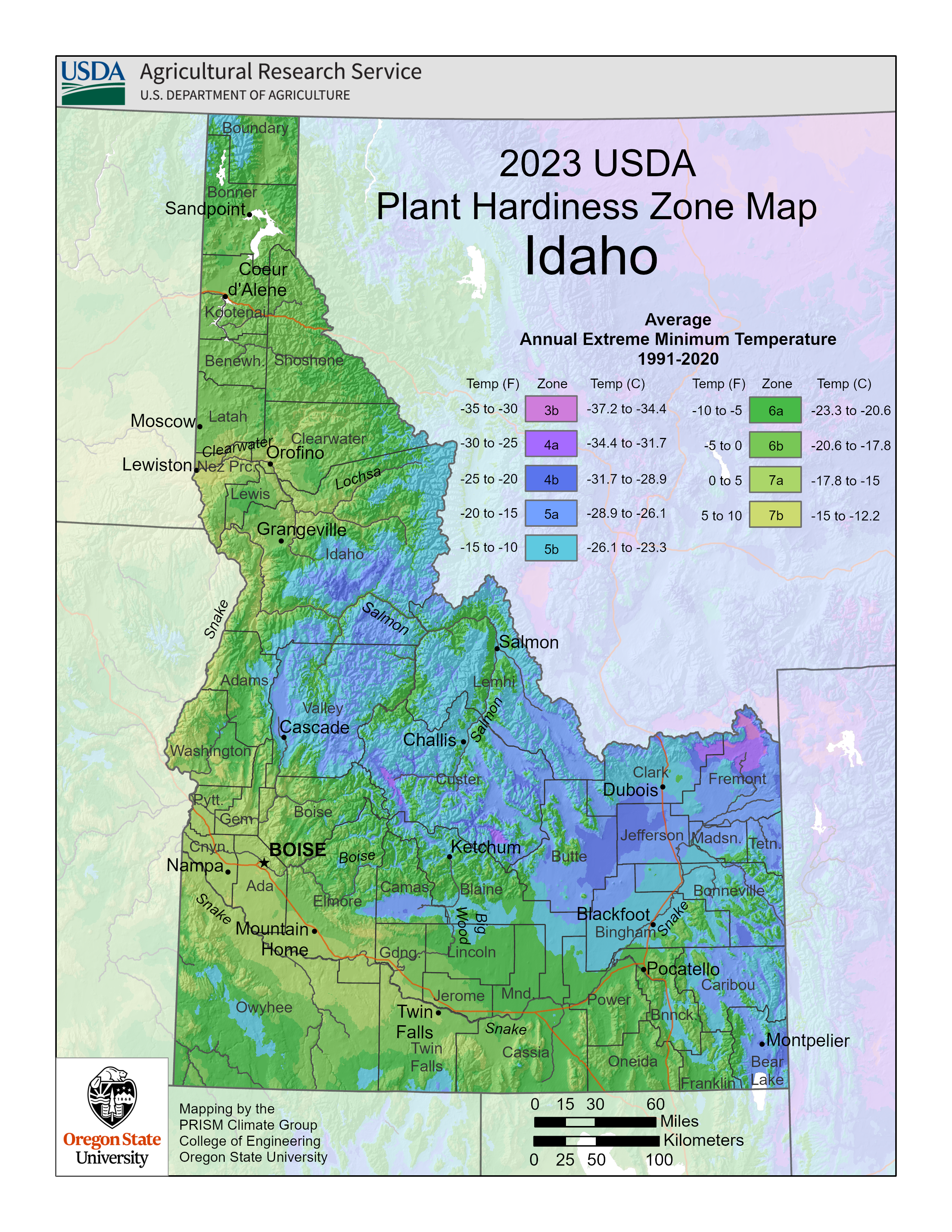 Idaho Plant Hardiness Zones Map And Gardening Guide