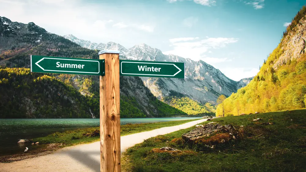 Signpost to summer and winter