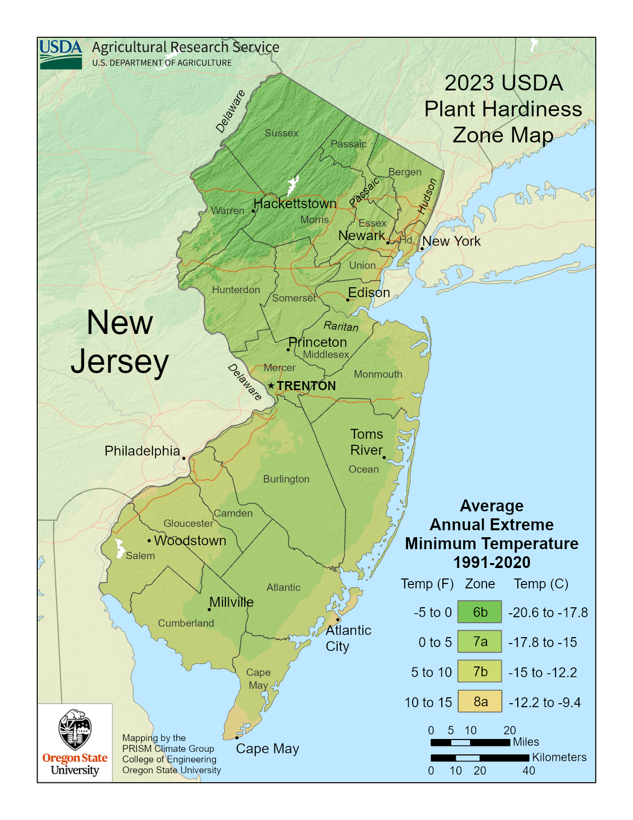 New Jersey Plant Hardiness Zones Map And Gardening Guide - Gardenia Organic