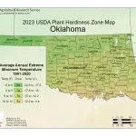 2023 USDA plant hardiness zones map information for Oklahoma