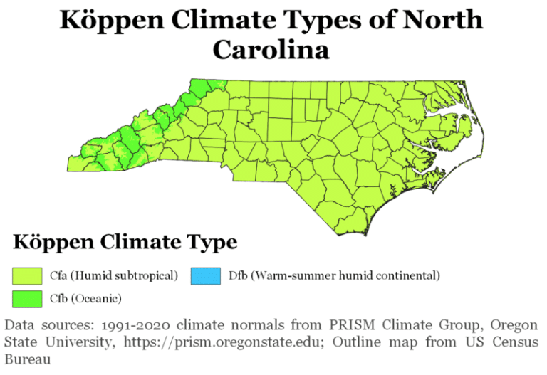 North Carolina Plant Hardiness Zones Map And Gardening Guide - Gardenia ...