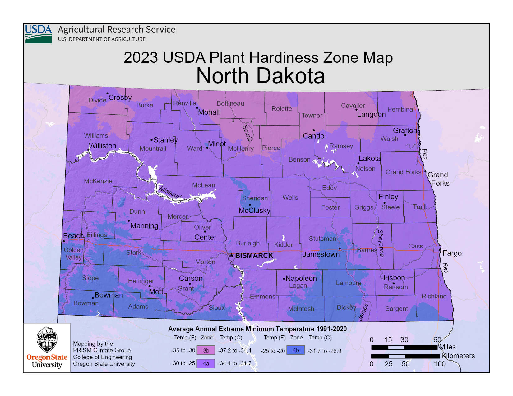 North Dakota Plant Hardiness Zones